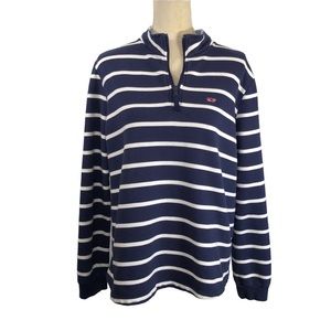 Vineyard Vines Navy and White Striped Sweatshirt